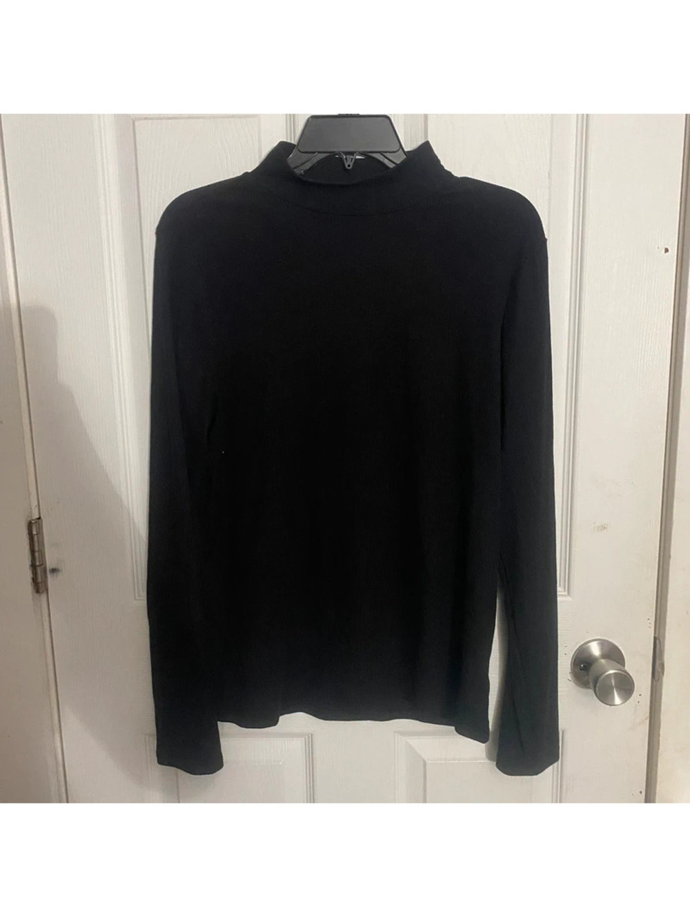 Black Mock Neck Long Sleeve Top Size XL